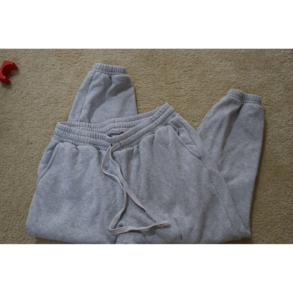 Athleisure Loungewear Fabletics Jogger Sweatpants L Gray High Waisted Fleece
